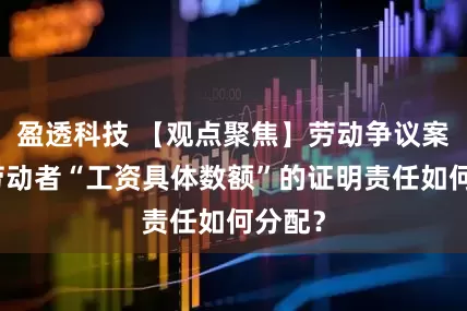 盈透科技 【观点聚焦】劳动争议案件中劳动者“工资具体数额”的证明责任如何分配？